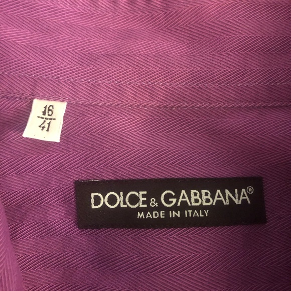 Dolce & Gabbana Purple Striped Button Up Dress Shirt Size 16/41 Large - Picture 2 of 8